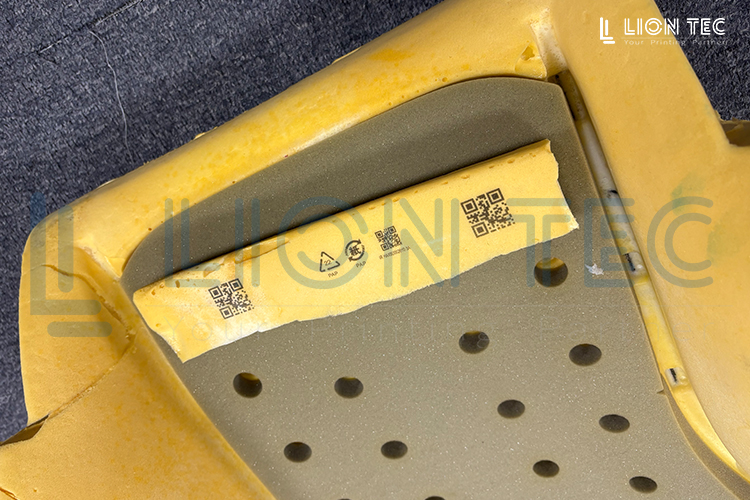 汽車海綿座墊-UV噴碼機噴碼案例