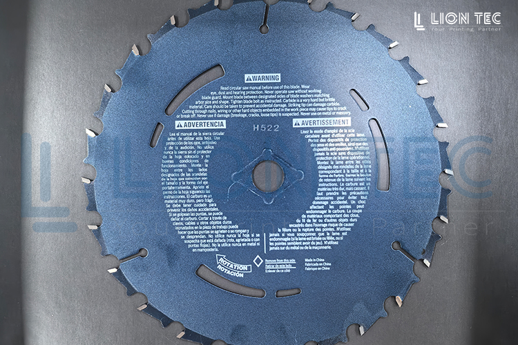 切割片彩色logo圖案等標識，高清晰UV噴碼機噴印打樣效果案例